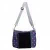 Navy Blue Red Spot Dreamy Flowers Waterproof Messenger